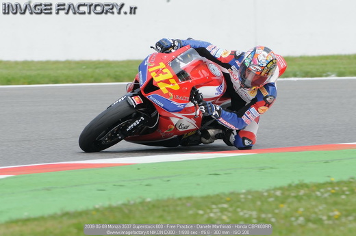 2009-05-09 Monza 3507 Superstock 600 - Free Practice - Daniele Manfrinati - Honda CBR600RR